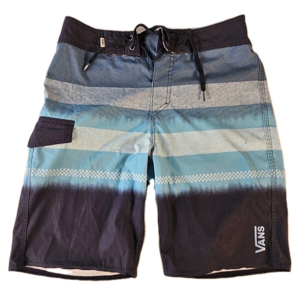 VANS Off The Wall Mens Board Shorts Striped Blue Size 28